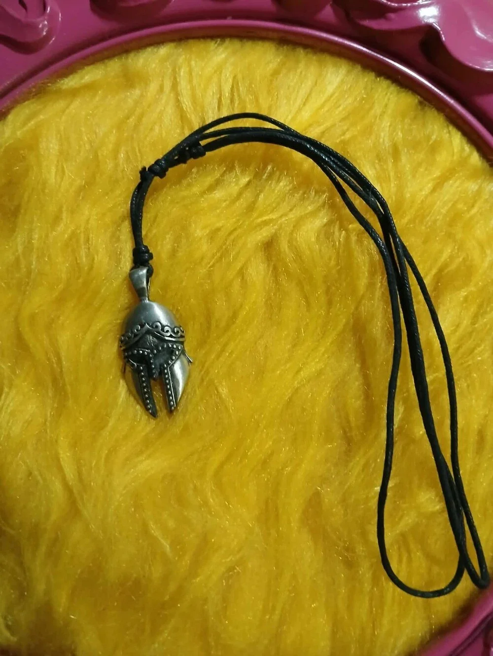 Spartan Helmet Pendant Necklace – Adjustable Black Cord